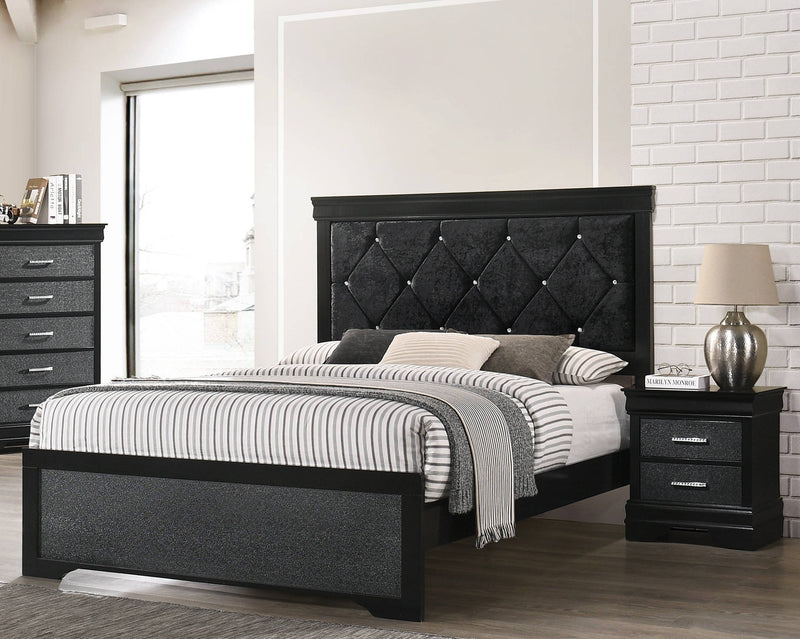 Crown Mark Amalia Black Night Stand