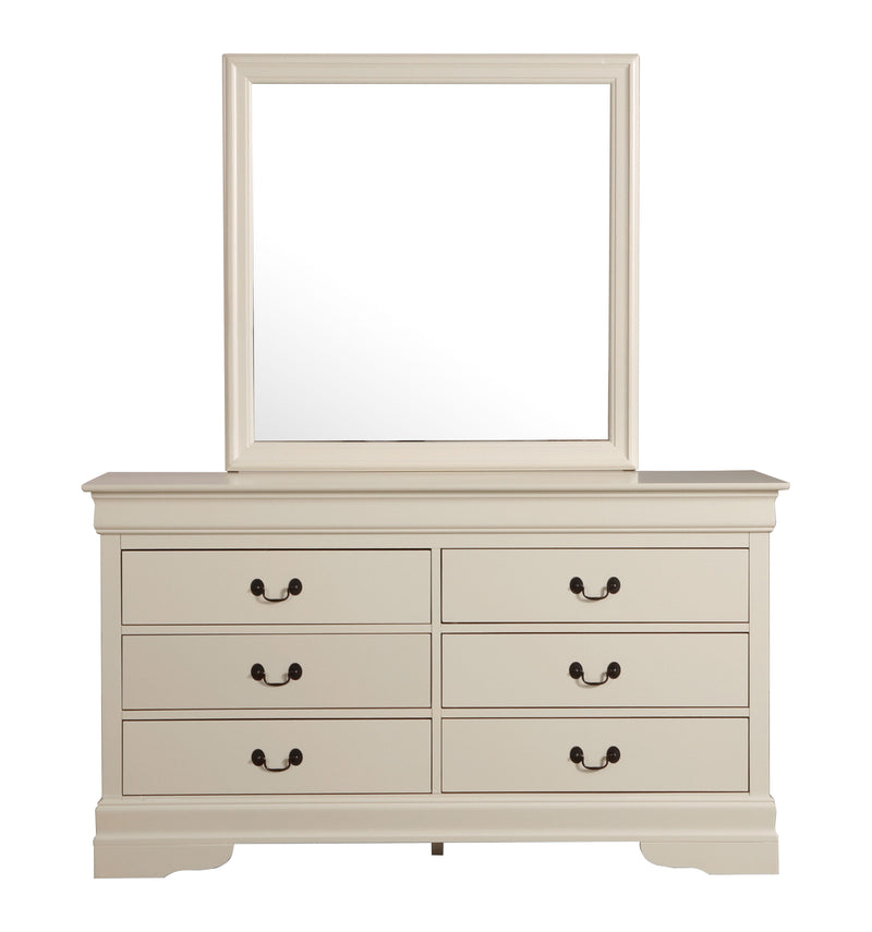 Glory Furniture Louis Phillipe Traditional Cappuccino Dresser and Mirror