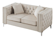 Glory Furniture Paige Blue Velvet Loveseat