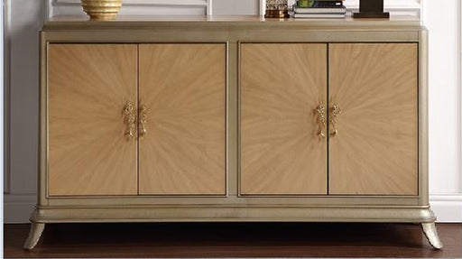 Acme Furniture Dodie Oak Taupe Champagne Console Cabinet