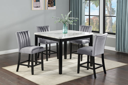 Crown Mark Pascal White Black Counter Height Table