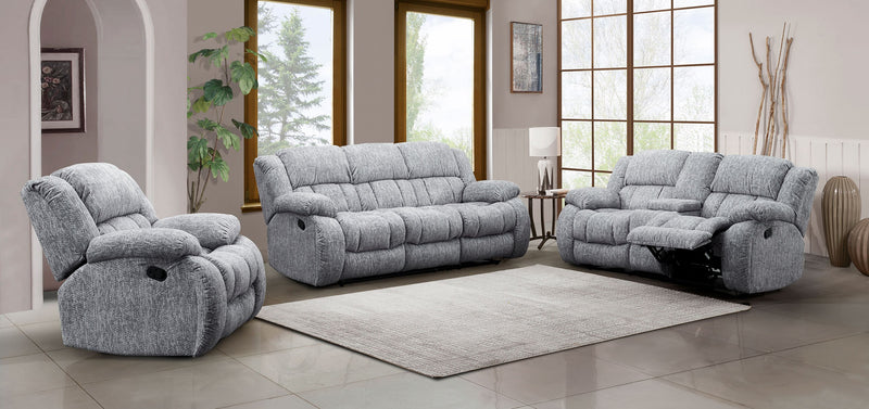 Global Furniture U250 Grey Console Reclining Loveseat