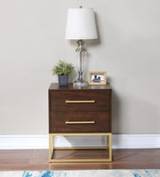 Meridian Furniture Maxine White Gold Night Stand