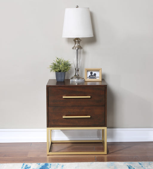 Meridian Furniture Maxine White Gold Night Stand