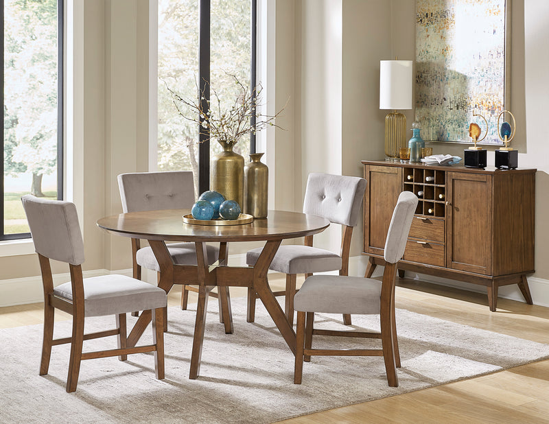 Home Elegance Edam Oak 5pc Dining Room Set