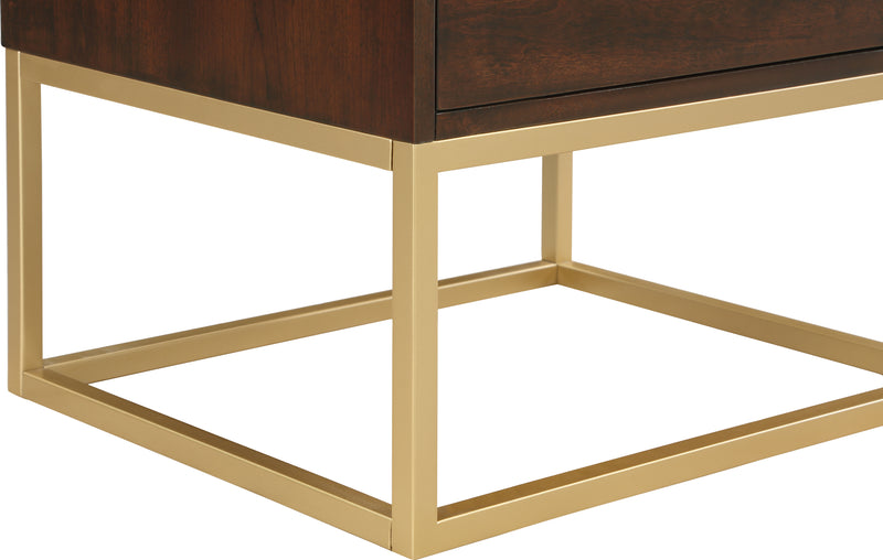 Meridian Furniture Maxine White Gold Night Stand