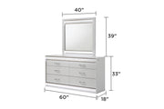 Galaxy Home Glam White Dresser and Mirror