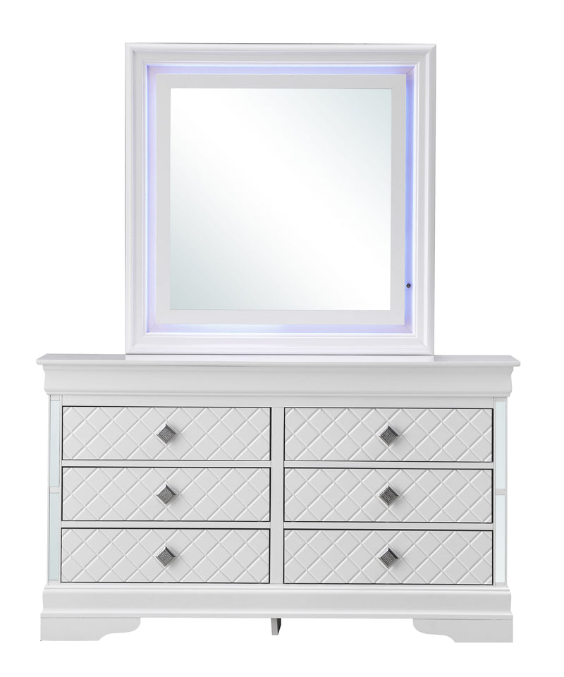 Glory Furniture Verona Metalic Black Dresser and Mirror