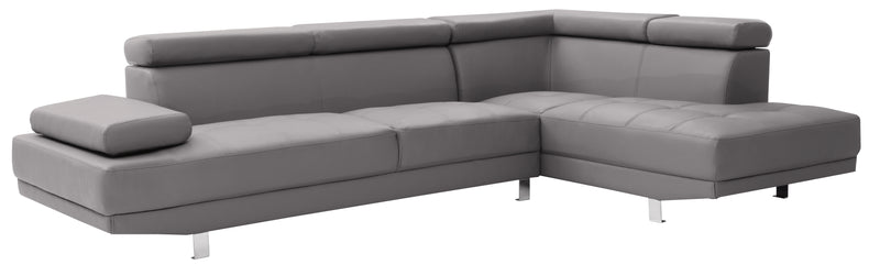 Glory Furniture Riveredge Gray Faux Leather Sectional