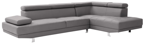 Glory Furniture Riveredge Gray Faux Leather Sectional