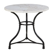 Steve Silver Claire White Marble Top Round Dining Table