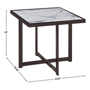 Steve Silver Kayley White Square End Table