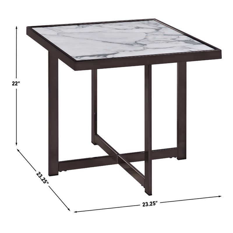 Steve Silver Kayley White Square End Table