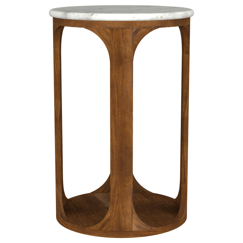 Coaster Furniture Berkeley White Brown Round Side Table