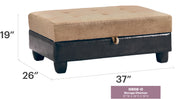 Glory Furniture Gallant Chocolate Brown Microsuede Ottoman