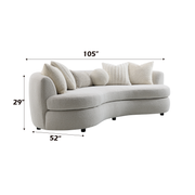 Acme Furniture Iniko Beige Sofa with 6 Pillows