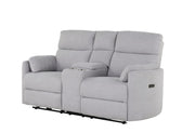 Global Furniture U8571 Dolphin Power Console Reclining Loveseat