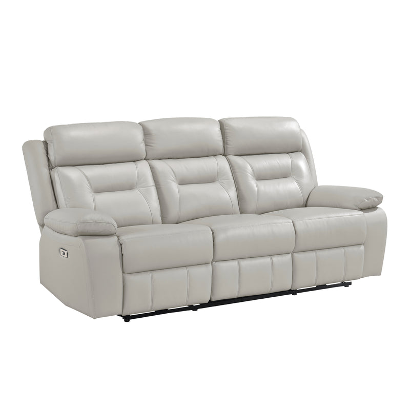 Home Elegance Laconia Gray Power Double Reclining Sofa