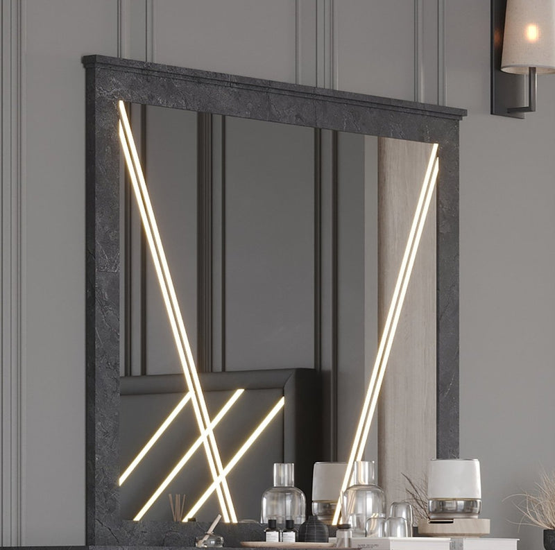 New Classic Furniture Symmetry Gray 5pc Queen Bedroom Set B-DR-MR-2NS