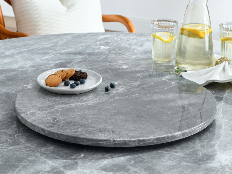 Steve Silver Kaza Gray 18 Inch Marble Lazy Susan