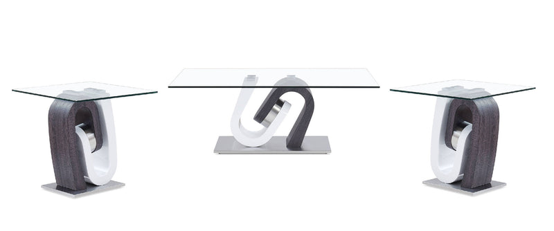 Global Furniture T4127 Dark Grey White Coffee Table