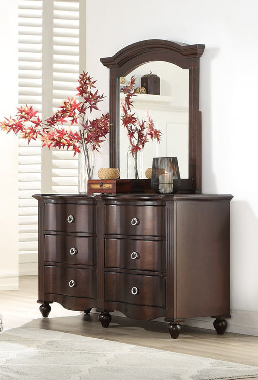 Home Elegance Espresso Dresser and Mirror