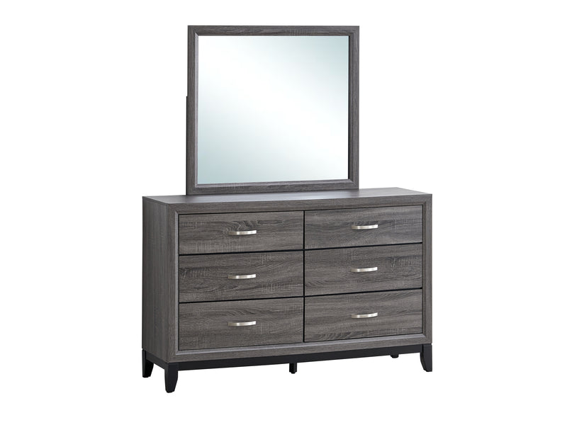 Glory Furniture Glasgow Gray Dresser and Mirror