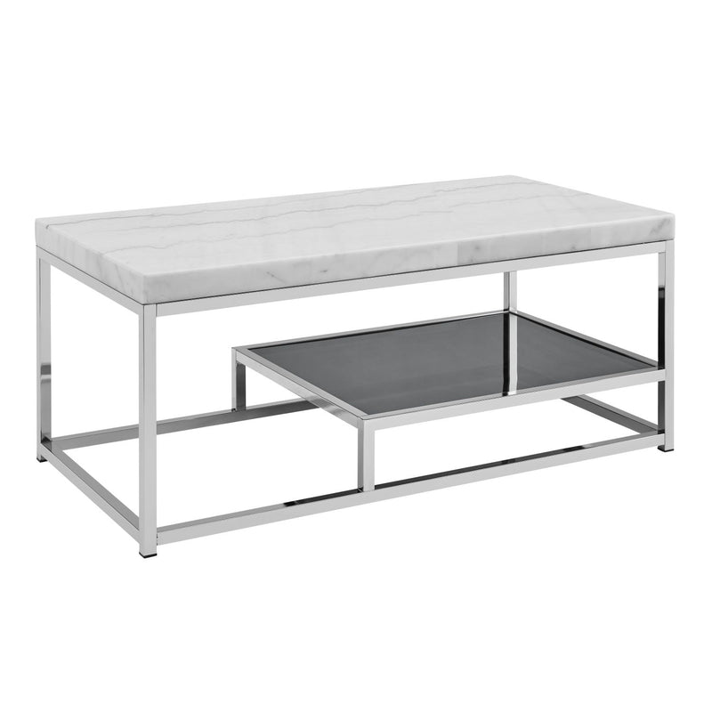Steve Silver Aston White Marble Top Cocktail Table