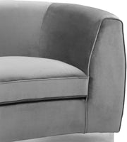 Meridian Furniture Julian Grey Velvet Chrome Chair