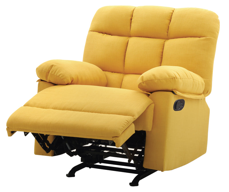 Glory Furniture Cindy Yellow Fabric Rocker Recliner