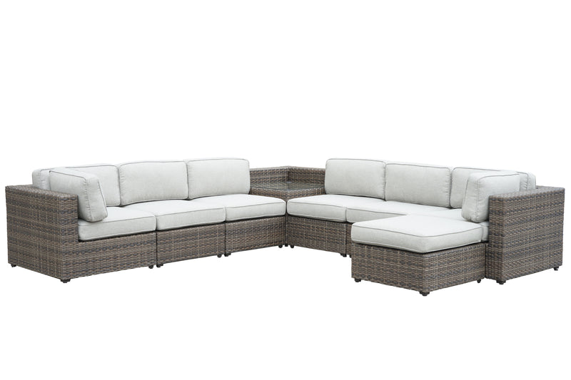 Steve Silver Tamyra Tan Sand 7pc Outdoor Sectional