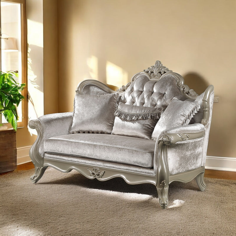 Acme Furniture Libertee Beige Loveseat with 3 Pillows