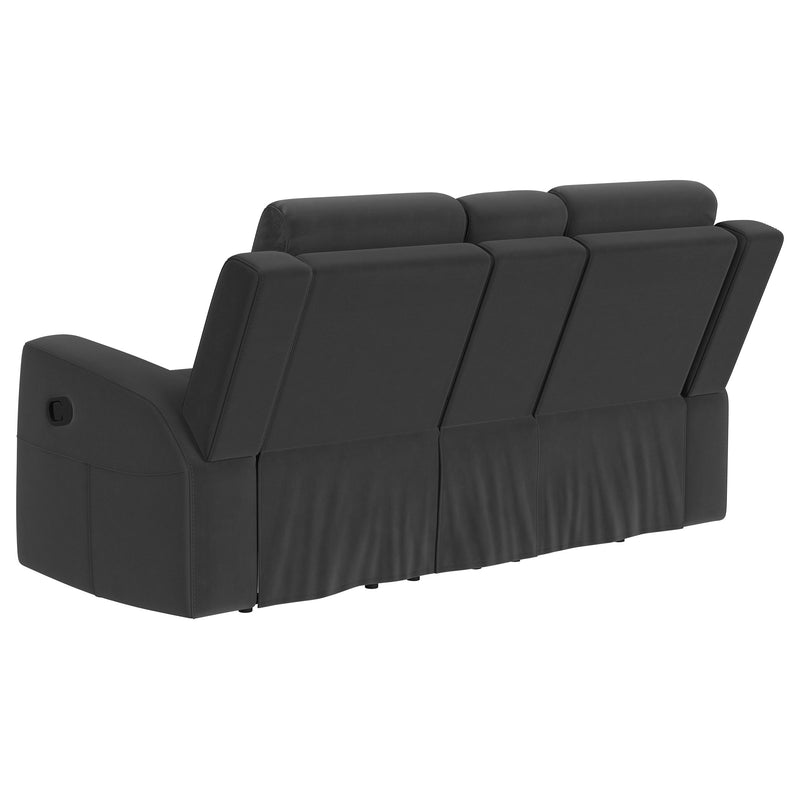 Coaster Furniture Brentwood Dark Charcoal Grey Reclining Loveseat