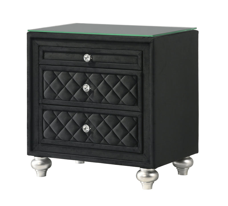 Crown Mark Cameo Black Night Stand