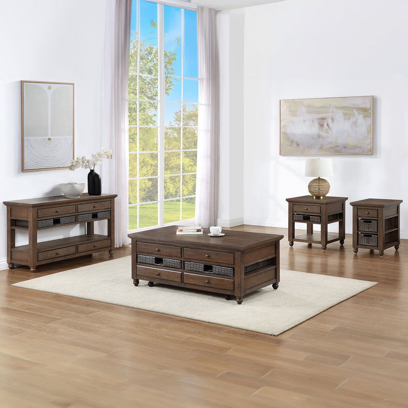 Steve Silver Oliver Brown 4pc Lift Top Coffee Table Set