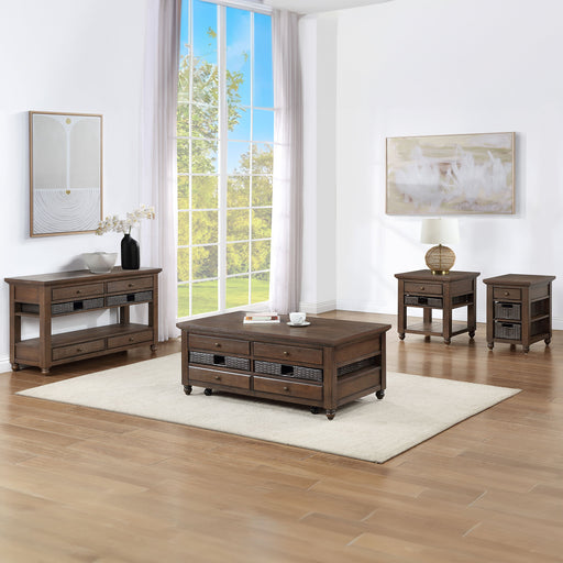 Steve Silver Oliver Brown 4pc Lift Top Coffee Table Set