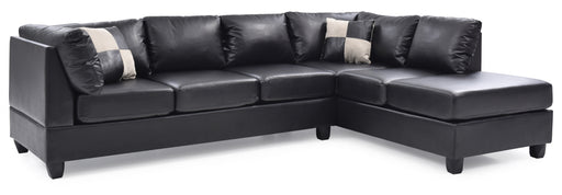 Glory Furniture Malone Black Faux Leather Sectional
