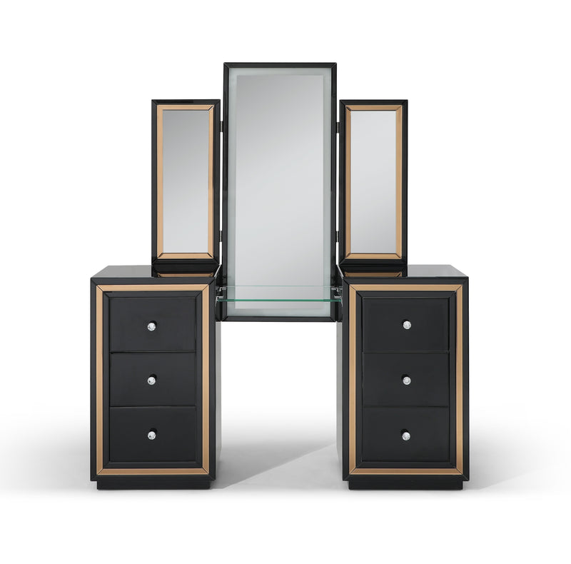 Glory Furniture Black 6 Drawers Vanity Set