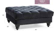 Glory Furniture Nola Black Velvet Ottoman