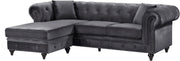 Meridian Furniture Sabrina Navy Velvet 2pc Reversible Sectional