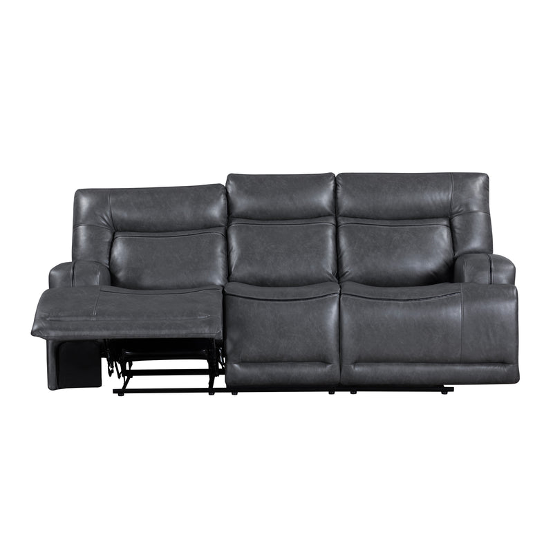 New Classic Furniture Titan Gray Sofa with Dual Recliner