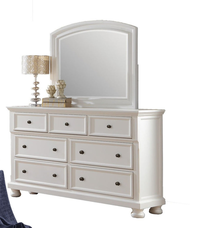 Home Elegance Laurelin White Dresser and Mirror