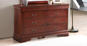 Glory Furniture Louis Phillipe Cappuccino 6 Drawers Dresser
