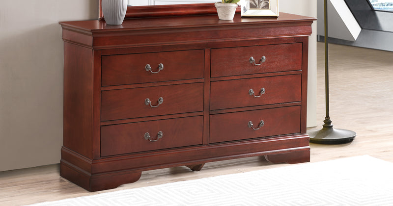 Glory Furniture Louis Phillipe Cappuccino 6 Drawers Dresser