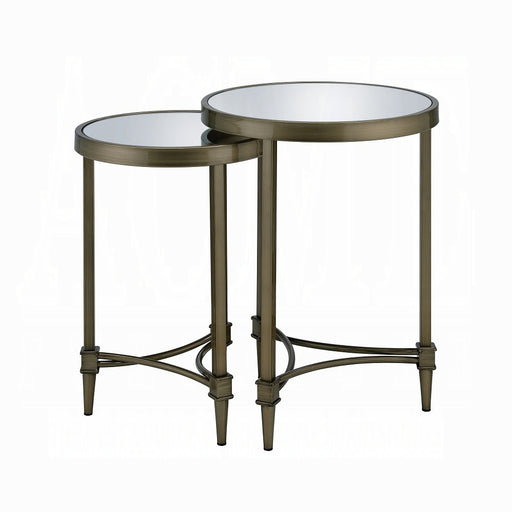 Acme Furniture Aditya Antique Brass Nesting Table Set