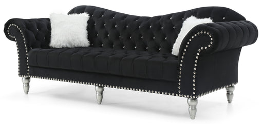Glory Furniture Wilshire Black Velvet Sofa