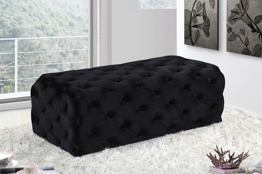 Meridian Furniture Casey Black Velvet Ottoman
