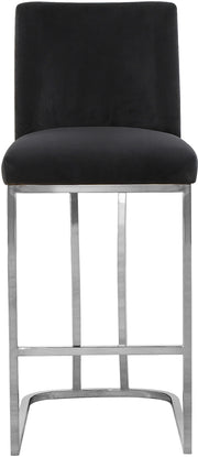 Meridian Furniture Heidi Grey Velvet Chrome Counter Height Stool