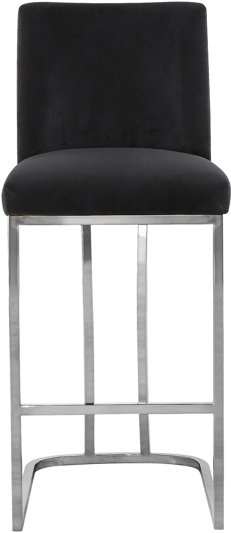 Meridian Furniture Heidi Grey Velvet Chrome Counter Height Stool