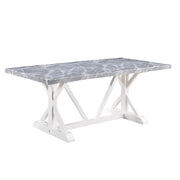 Acme Furniture Hollyn White Gray 7pc Dining Room Set